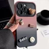 Apple iPhone 11, Szilikon tok, színátmenetes, 3D maci, kávé, smile minta, Teddy Bear Coffee Case, rózsaszín/fekete