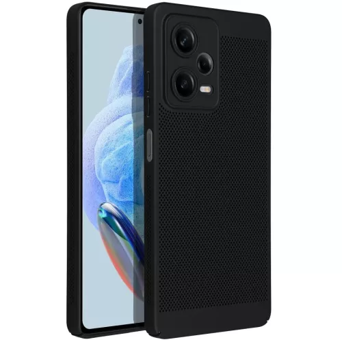 Samsung Galaxy S26 Ultra SM-S948, Műanyag hátlap védőtok, légáteresztő, lyukacsos minta, Breezy, fekete