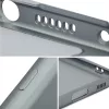 Samsung Galaxy S26 SM-S942, Szilikon tok, mikrofiber plüss belső, csillogó hátlap, Metallic Case, szürke