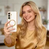 Samsung Galaxy S26 Plus SM-S947, Műanyag hátlap védőtok + szilikon keret, közepesen ütésálló, Magsafe töltővel kompatibilis, fényes keret, Magflex Magsafe, átlátszó/arany