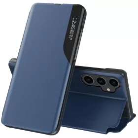   Samsung Galaxy S23 FE SM-S711, Oldalra nyíló tok, stand, hívás mutatóval, Wooze FashionBook, kék