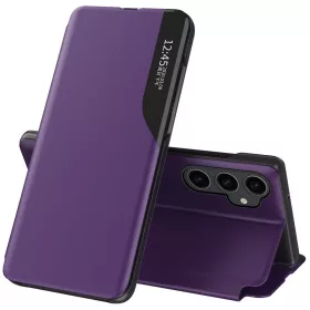   Samsung Galaxy S23 FE SM-S711, Oldalra nyíló tok, stand, hívás mutatóval, Wooze FashionBook, lila