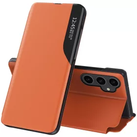   Samsung Galaxy S23 FE SM-S711, Oldalra nyíló tok, stand, hívás mutatóval, Wooze FashionBook, sárga
