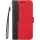 Samsung Galaxy S23 FE SM-S711, Oldalra nyíló tok, stand, kártyatartóval, kézpánttal, Wooze Colour Wallet, piros