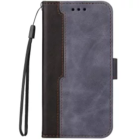  Samsung Galaxy S23 FE SM-S711, Oldalra nyíló tok, stand, kártyatartóval, kézpánttal, Wooze Colour Wallet, szürke