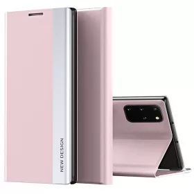   Samsung Galaxy S23 FE SM-S711, Oldalra nyíló tok, stand, Wooze Silver Line, rózsaszín