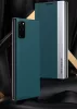 Samsung Galaxy S24 Plus SM-S926, Oldalra nyíló tok, stand, Wooze Silver Line, sötétzöld