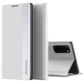   Samsung Galaxy S24 Plus SM-S926, Oldalra nyíló tok, stand, Wooze Silver Line, világosszürke