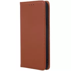   Xiaomi Redmi 13C 4G / Redmi 13C 5G / Poco C65, Oldalra nyíló tok, valódi bőrtok, stand, Smart Pro, barna