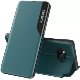   Xiaomi Redmi Note 13 Pro 4G / Poco M6 Pro 4G, Oldalra nyíló tok, stand, hívás mutatóval, Wooze FashionBook, zöld