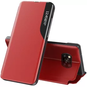   Huawei Honor 200 Pro, Oldalra nyíló tok, stand, hívás mutatóval, Wooze FashionBook, piros