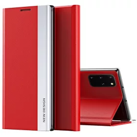   Huawei Honor 200, Oldalra nyíló tok, stand, Wooze Silver Line, piros
