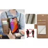 Apple iPhone 15, Oldalra nyíló tok, stand, kártyatartóval, RFID technológiával, Wooze CaseME, barna