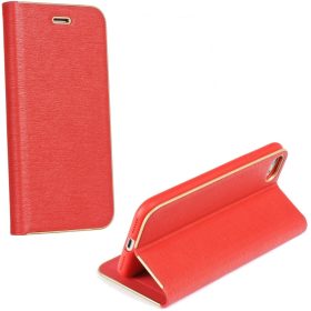   Samsung Galaxy A16 4G / A16 5G SM-A165F / A166B, Oldalra nyíló tok, stand, Luna Book, piros