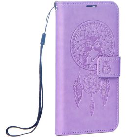   Samsung Galaxy A16 4G / A16 5G SM-A165F / A166B, Oldalra nyíló tok, kártyatartóval, kézpánttal, Álomfogó minta, Mezzo Book, mintás/lila