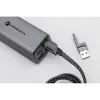 USB Type-C / USB töltő- és adatkábel 4in1, USB Type-C / Lightning, 100 cm, 3000 mA, 60W, változtatható töltőfej, törésgátló, lapos, gyorstöltés, cipőfűző minta, Forcell F-Energy C241, szürke