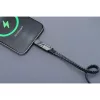 USB Type-C / USB töltő- és adatkábel 4in1, USB Type-C / Lightning, 100 cm, 3000 mA, 60W, változtatható töltőfej, törésgátló, lapos, gyorstöltés, cipőfűző minta, Forcell F-Energy C241, szürke