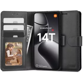   Xiaomi 14T, Oldalra nyíló tok, stand, mágnes csattal, TP Wallett, fekete