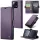 Samsung Galaxy S25 Plus SM-S936, Oldalra nyíló tok, stand, kártyatartóval, RFID technológiával, Wooze CaseME, lila