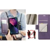 Samsung Galaxy S25 Plus SM-S936, Oldalra nyíló tok, stand, kártyatartóval, RFID technológiával, Wooze CaseME, lila
