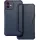 Samsung Galaxy S25 Plus SM-S936, Oldalra nyíló tok, légpárnás sarok, bőrhatású, karbon minta, Razor Book, kék