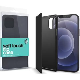   Samsung Galaxy A21 SM-A210F, Oldalra nyíló tok, stand, Xprotector Soft Touch Flip, fekete