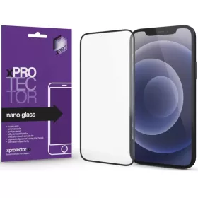   Samsung Galaxy S23 Ultra SM-S918, Kijelzővédő fólia, ütésálló fólia (az íves részre is!), Tempered Glass (edzett üveg), Xprotector Nano Glass, fekete