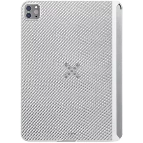   Apple iPad Pro 11 (2020 / 2021 / 2022), Műanyag hátlap töltőtok, PitaFlow vezeték nélküli töltővel, karbon minta, Pitaka MagEZ Pro Case, fehér